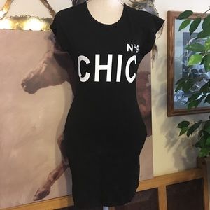 Gagaopt No 9 Chic black stretch shirt dress M